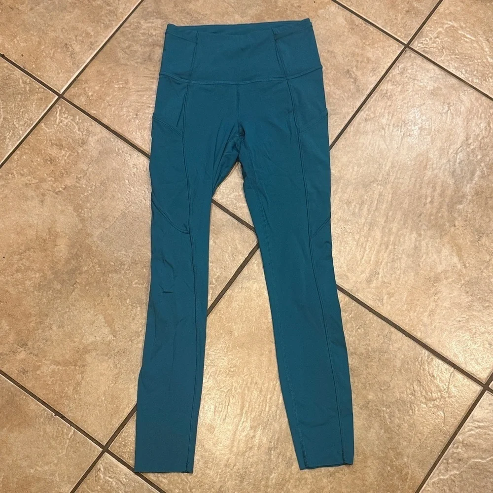 Lululemon Teal Fast and Free High Rise Leggings